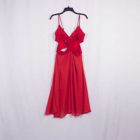 NWT DRESS THE POPULATION Abigail Cutout Fit & Flare Dress in Rouge Size L - Picture 5 of 6